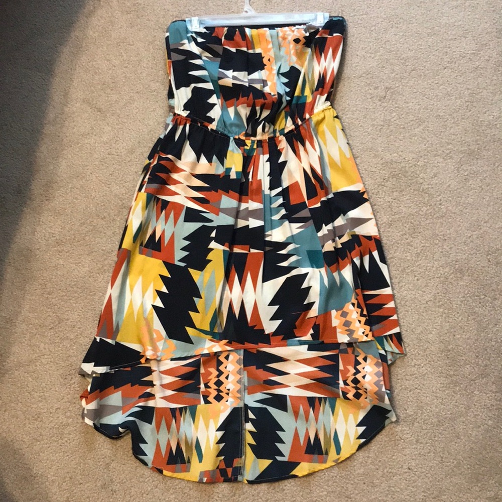 High-low printed dress